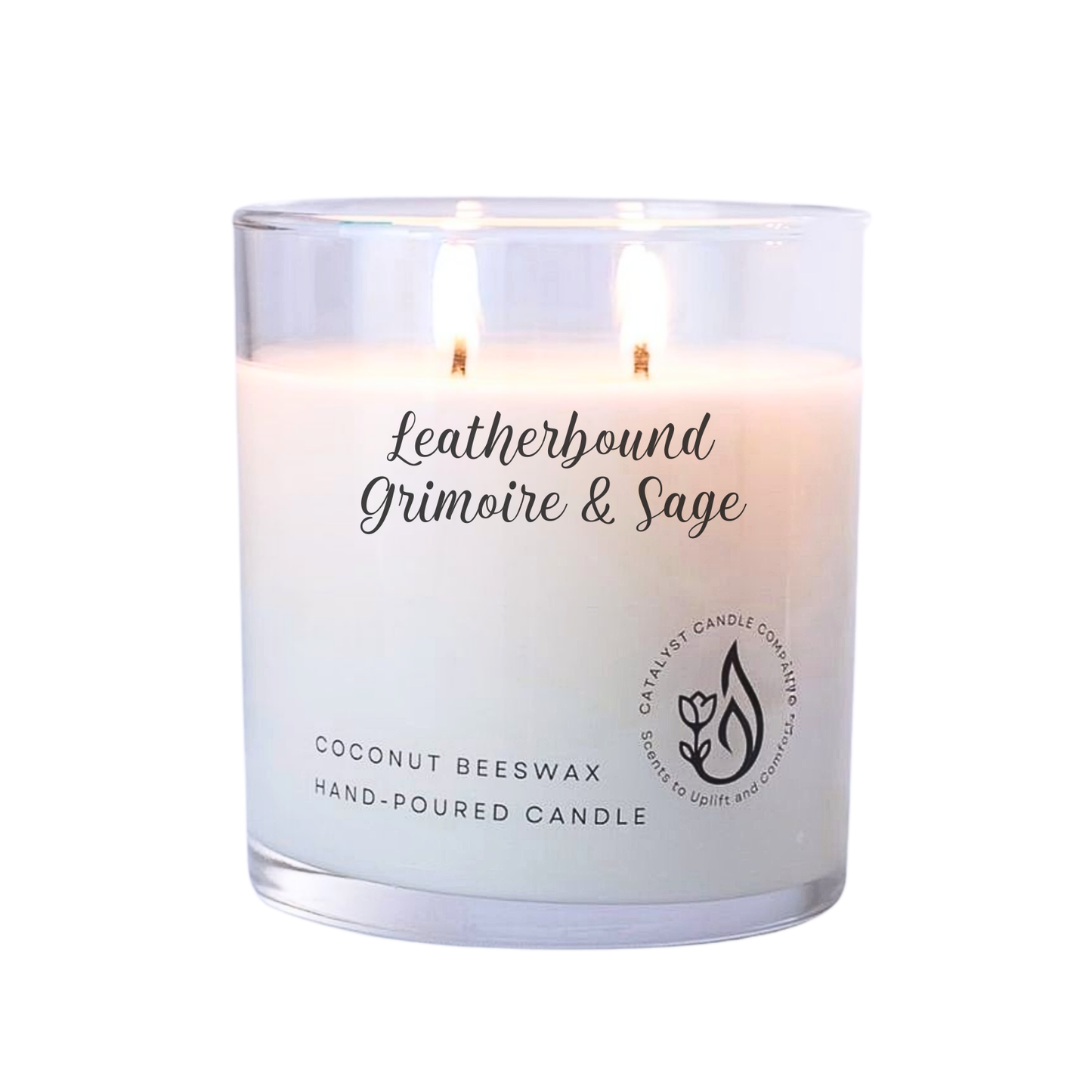 Leatherbound Grimoire & Sage Scented Candle
