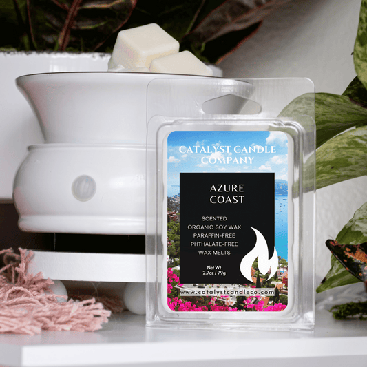 Azure Coast wax melts. Beachy and fresh scented soy wax melts. Catalyst Candle Company®