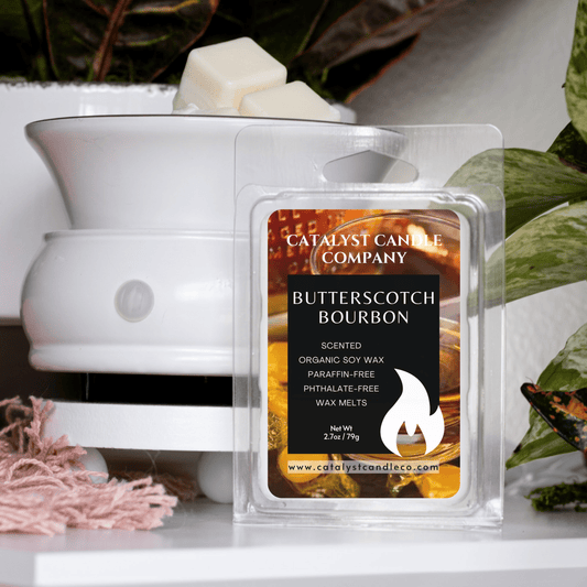 Butterscotch Bourbon Scented soy wax melts. non-toxic soy wax melts. Catalyst Candle Company, LLC