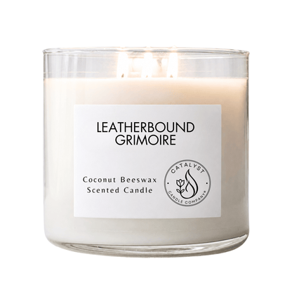 Leatherbound Grimoire | Coconut Beeswax Candle