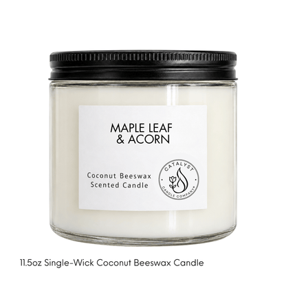 Maple Leaf & Acorn | Coconut Beeswax Candle